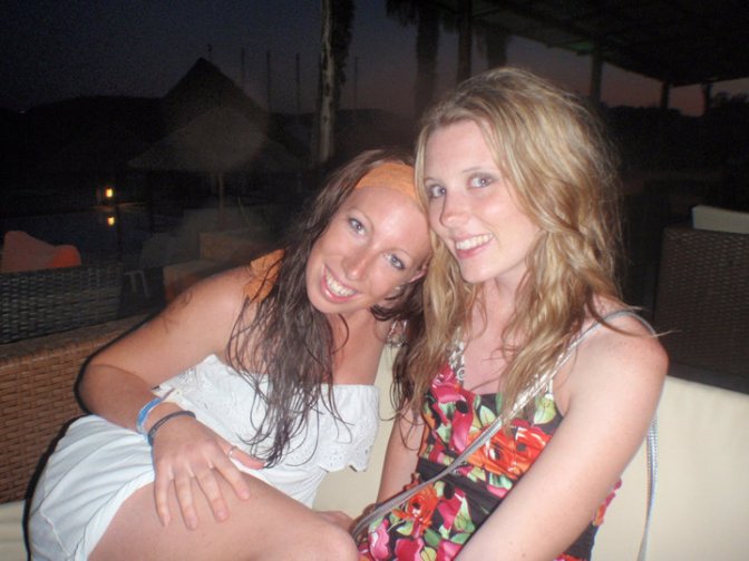 Jess and I before the punch hit...